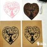 Linogravure. Cartes Saint-Valentin.